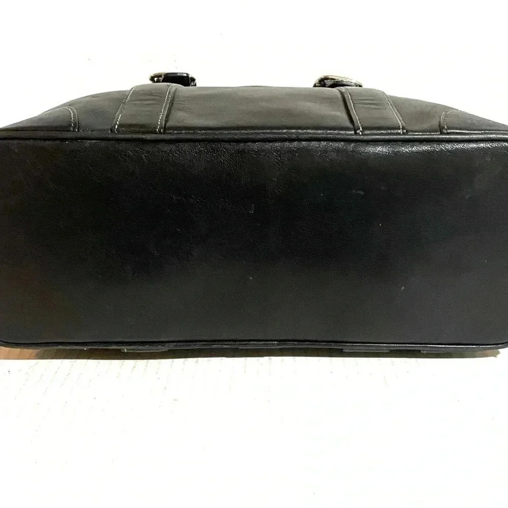 Coach vintage black leather satchel handbag - Picture 3 of 8